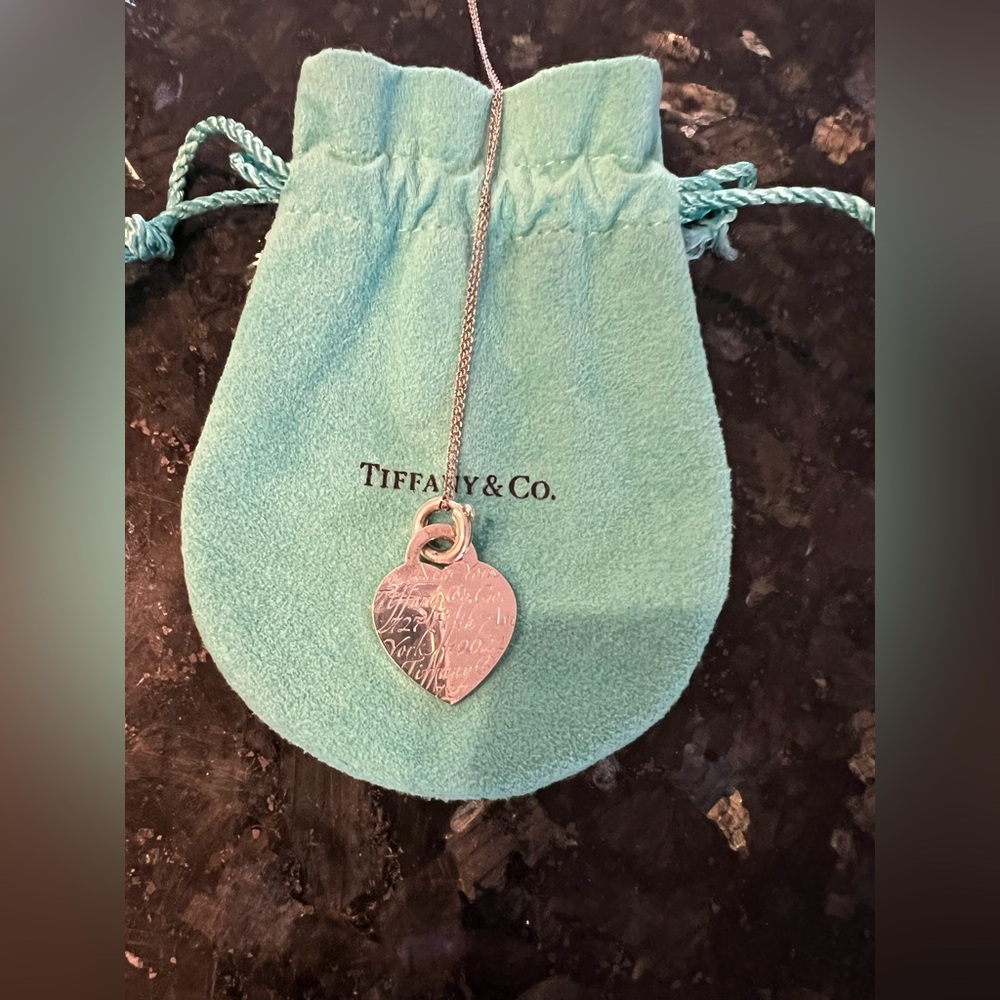 Tiffany & Co. Sterling 925, 727 5th Ave Charm Necklace, 30” Chain, Like New